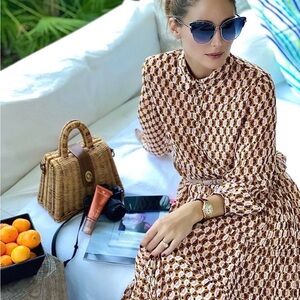 Zara Limited Edition Olivia Palermo Printed Midi Long Dress Size XS